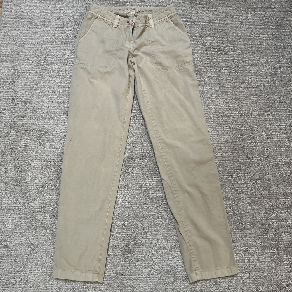 Vineyard Vines Womens Khaki Chino Pants Size 0 Tan Stretch Cotton Straight Leg